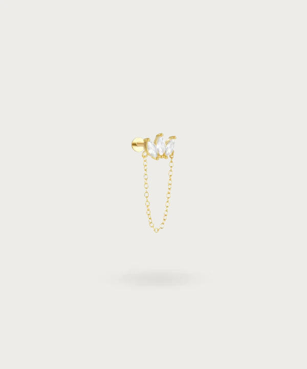 Vue d'ensemble du Piercing Pendant Oreille en Argent 925 Plaqué Or.