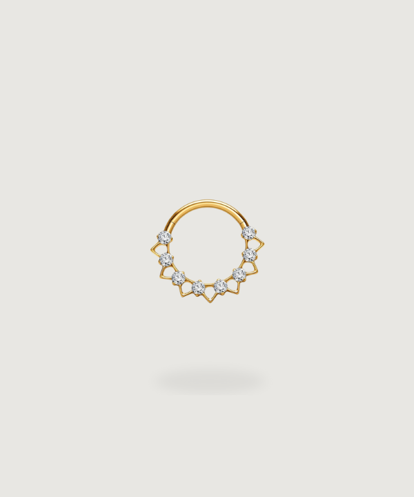 Piercing Titane Alaia doré avec zircons, pour un éclat quotidien
