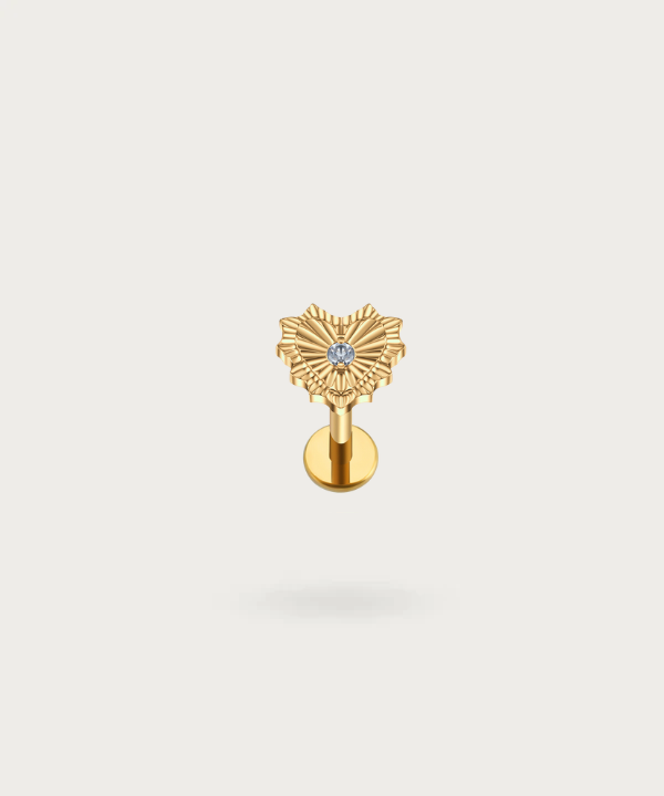 Piercing Oreille Avec Cœur flat or