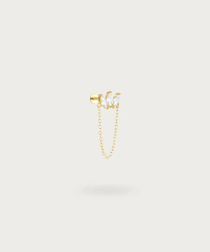 Vue d'ensemble du Piercing Pendant Oreille en Argent 925 Plaqué Or.