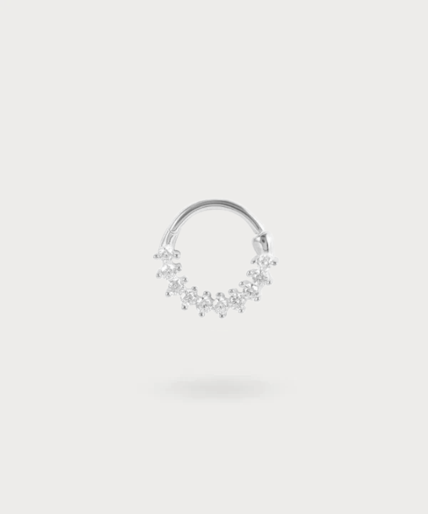 Piercing snug anneau Adoración en argent 925,  orné de zircons brillants.