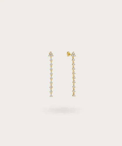 Boucles d'oreilles longues Irene en zircon brillant