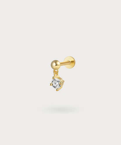 Arina, un piercing de lobe avec un zircon pour un charme discret