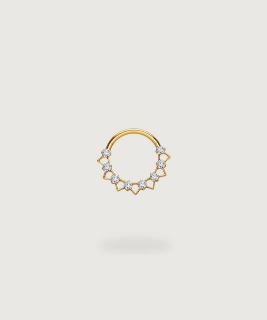 Piercing Titane Alaia doré avec zircons, pour un éclat quotidien