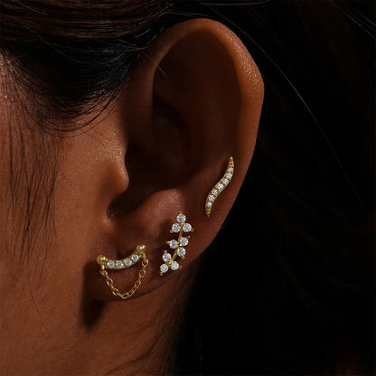 Sublimez votre look avec le piercing lobe Yellen et ses zircons scintillants