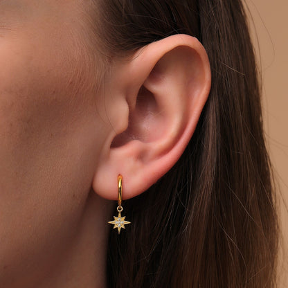 Esther | Boucles d'Oreilles Zircons Soleil et Lune