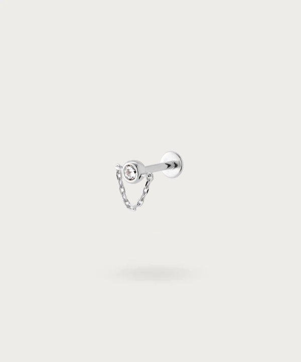 Piercing argent Conch avec Chaine Pendante