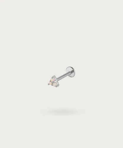 Piercing tragus Melosa de Luna Bijouterie, en argent sterling 925 avec un bel opale blanc