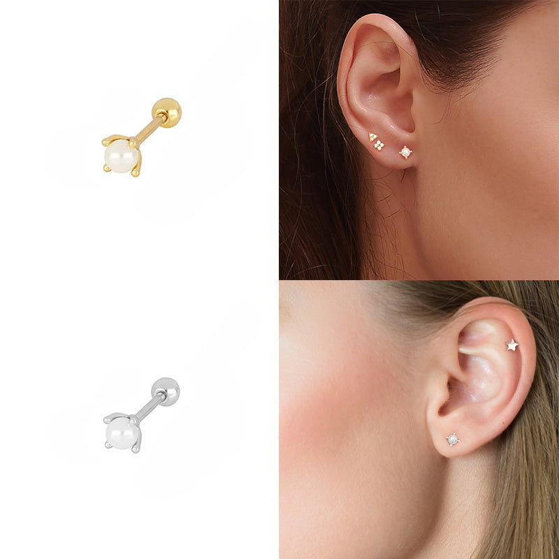 Piercing Oreille helix élégant présenté sur femme