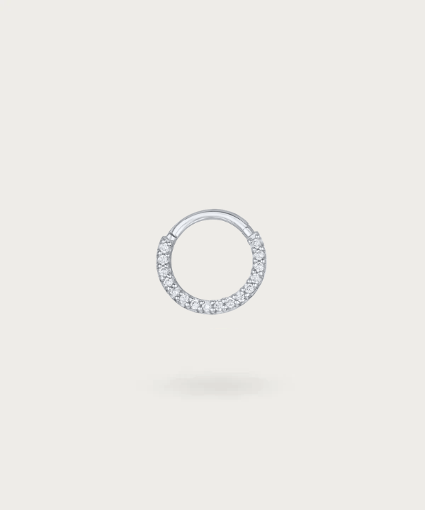 piercing snug anneau zircons argenté