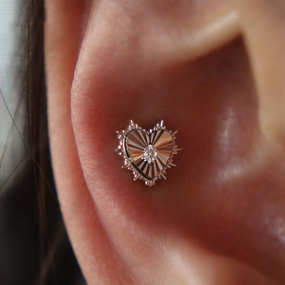 Piercing Oreille Avec Cœur femme