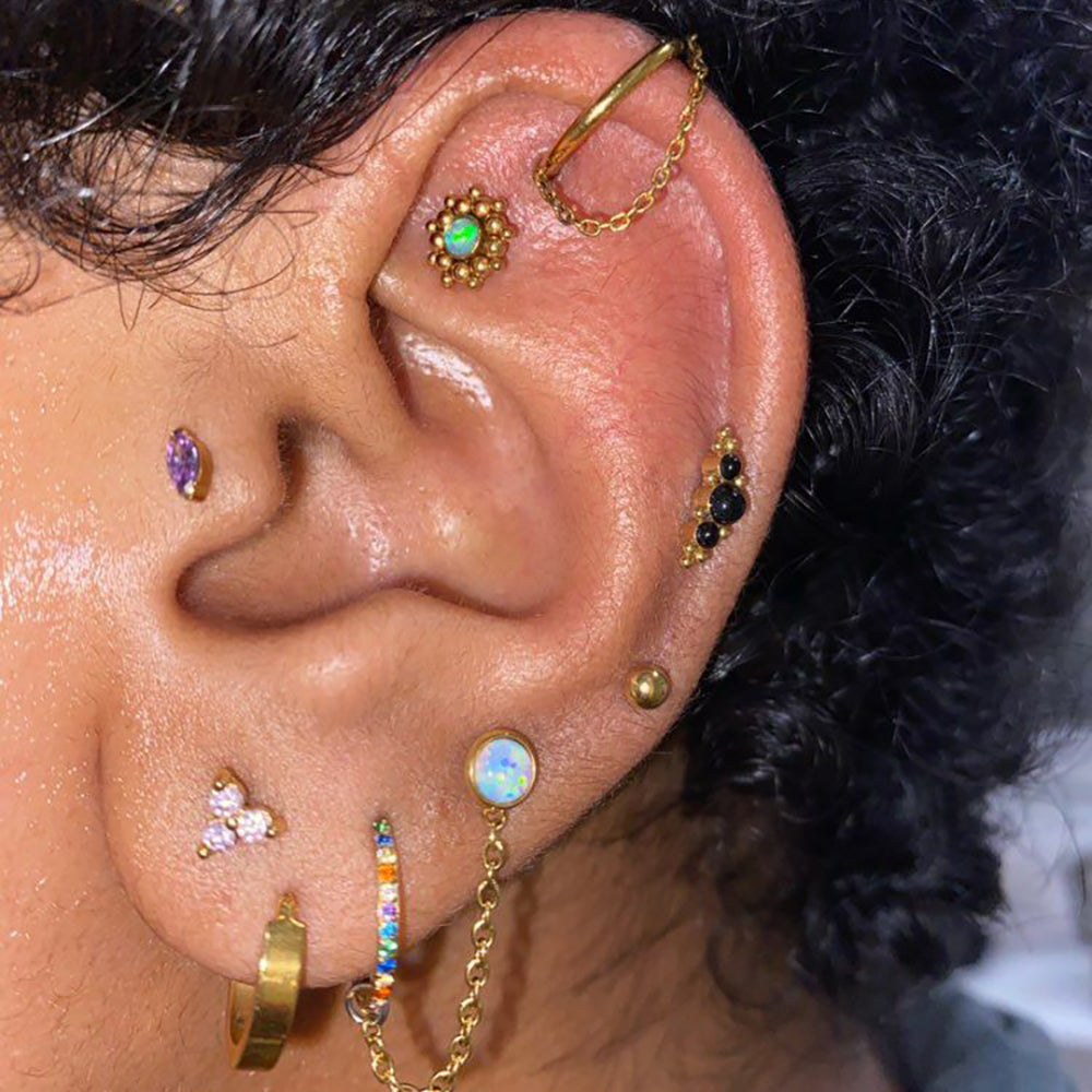 Piercing Boucle d'Oreille en Titane, Idéal pour le Hélix, Conch, Lobe et Daith