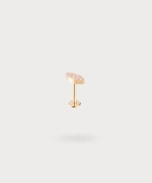 Piercing Stud en Titane avec une finition dorée.