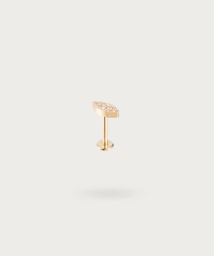 Piercing Tragus en Titane avec une finition dorée.