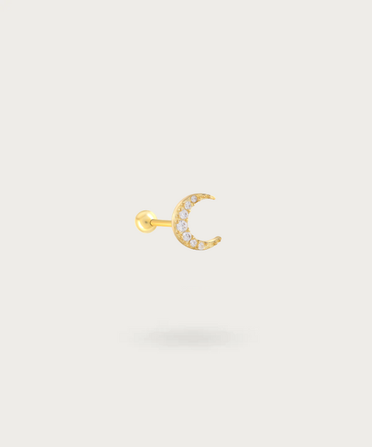 "Piercing Flat Lune avec une finition doré."