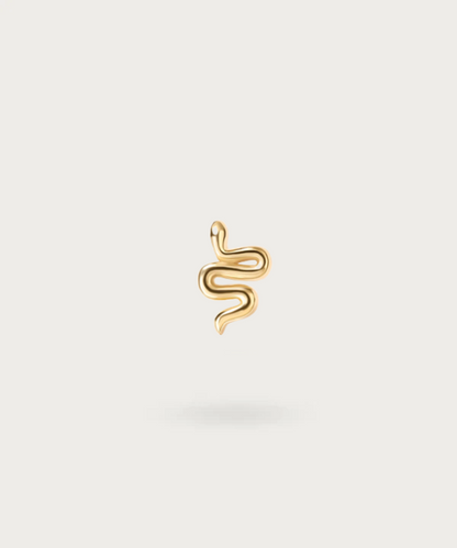 "Piercing Serpent Oreille sur fond blanc"