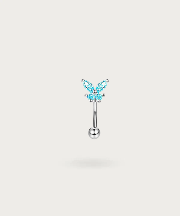 piercing rook papillon bleu