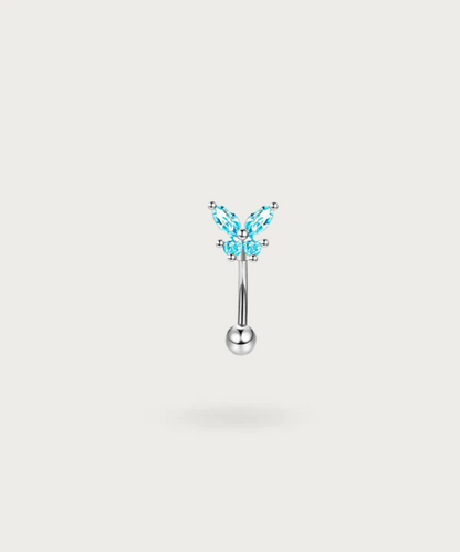 piercing rook papillon bleu