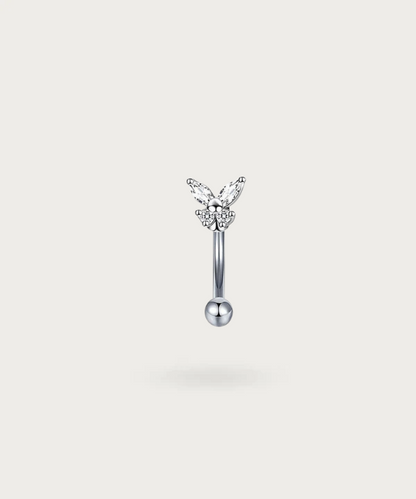 piercing rook papillon argent